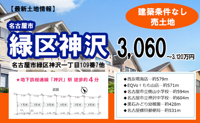 最新土地情報（名古屋市緑区）を更新しました。